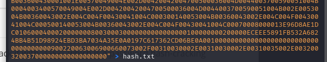 Hash saved to hash.txt