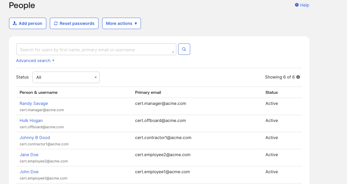 Users created in Okta